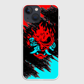 Чехол для iPhone 13 mini с принтом CYBERPUNK 2077 SAMURAI в Кировске,  |  | cd project red | cyberpunk 2077 | demon | keanu reeves | samurai | smile | демон | киану ривз | киберпанк 2077 | самураи | смайл