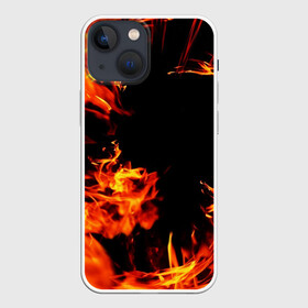 Чехол для iPhone 13 mini с принтом ОГОНЬ | FIRE в Кировске,  |  | Тематика изображения на принте: abstract | bright | fire | flame | geometry | geometry stripes | grunge | heat | light | texture | wildfire | абстракция | брызги | геометрические полосы | геометрия | гранж | искры | краски | огненный | огонь | пламя | пожар | текстура