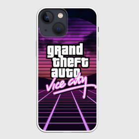 Чехол для iPhone 13 mini с принтом GTA VICE CITY в Кировске,  |  | grand theft auto | grove street | grove street 4 life | gta | gta 4 | gta 5 | gta sa | gta v | gta vice city | neon | samp | san andreas | vice city | грув стрит | игры | неон | самп | сан андреас