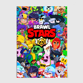 Постер с принтом BRAWL STARS ВСЕ БРАВЛЕРЫ в Кировске, 100% бумага
 | бумага, плотность 150 мг. Матовая, но за счет высокого коэффициента гладкости имеет небольшой блеск и дает на свету блики, но в отличии от глянцевой бумаги не покрыта лаком | bibi | brawl stars | coach mike | crow | gale | leon | leon shark | max | mecha crow | mortis | mr.p | nani | phoenix | sally leon | sandy | spike | sprout | tara | virus 8 bit | werewolf | ворон | оборотень