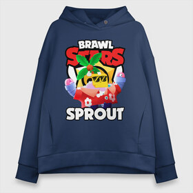 Женское худи Oversize хлопок с принтом BRAWL STARS SPROUT в Кировске, френч-терри — 70% хлопок, 30% полиэстер. Мягкий теплый начес внутри —100% хлопок | боковые карманы, эластичные манжеты и нижняя кромка, капюшон на магнитной кнопке | bibi | brawl stars | coach mike | crow | gale | leon | leon shark | max | mecha crow | mortis | mr.p | nani | phoenix | sally leon | sandy | spike | sprout | tara | virus 8 bit | werewolf | ворон | оборотень