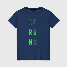 Женская футболка хлопок с принтом Corona Run в Кировске, 100% хлопок | прямой крой, круглый вырез горловины, длина до линии бедер, слегка спущенное плечо | russiarunning | бег | раша ранинг | спорт