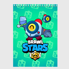 Скетчбук с принтом Nani - Brawl Stars в Кировске, 100% бумага
 | 48 листов, плотность листов — 100 г/м2, плотность картонной обложки — 250 г/м2. Листы скреплены сверху удобной пружинной спиралью | бравл | бравлер | бравлпасс | бравлстарс | бравлстарсигра | бравлстарсновыйперс | бравлы | нани | робот