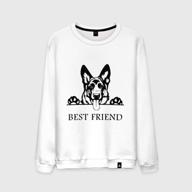 Мужской свитшот хлопок с принтом ОВЧАРКА BEST FRIEND (Z) в Кировске, 100% хлопок |  | best friend | dog | doggie | doggy | авчарка | друг человека | другу | кинолог | лабрадор | мохнатый | овчарка | пес | пёсель | пёсик | подарок | подруге | собака | собакен | собаки | собачка | собачнику