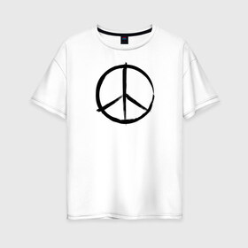 Женская футболка хлопок Oversize с принтом Pacific в Кировске, 100% хлопок | свободный крой, круглый ворот, спущенный рукав, длина до линии бедер
 | pacific | без оружия | мир | рок | свобода