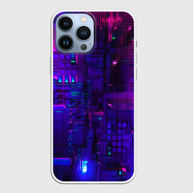 Чехол для iPhone 13 Pro Max с принтом NEON CUBES в Кировске,  |  | Тематика изображения на принте: abstract | abstraction | color | fractal | geometry | paitnt | polygon | polygonal | psy | абстракция | геометрия | краски | неоновые | полигоны | психоделика | фрактал