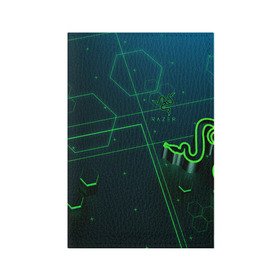 Обложка для паспорта матовая кожа с принтом RAZER CYBERSPORT в Кировске, натуральная матовая кожа | размер 19,3 х 13,7 см; прозрачные пластиковые крепления | game | gamer | razer | trend | игры | инромания | рейзер | рузер | тренды