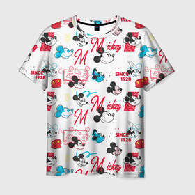 Мужская футболка 3D с принтом Mickey Mouse, в Кировске, 100% полиэфир | прямой крой, круглый вырез горловины, длина до линии бедер | disney | mickey mouse | vdpartat | дисней | маус | мики | микки | микки маус | мышонок микки | паттерн | текстура