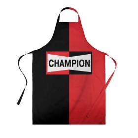 Фартук 3D с принтом Champion в Кировске, 100% полиэстер | общий размер — 65 х 85 см, ширина нагрудника — 26 см, горловина — 53 см, длина завязок — 54 см, общий обхват в поясе — 173 см. Принт на завязках и на горловине наносится с двух сторон, на основной части фартука — только с внешней стороны | champion | активный отдых | америка | бренд | надпись | спорт | текст | фраза | чемп | чемпион