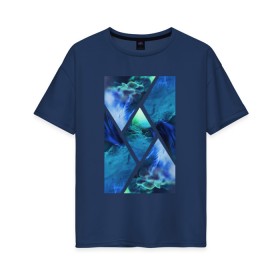 Женская футболка хлопок Oversize с принтом Синие дебри в Кировске, 100% хлопок | свободный крой, круглый ворот, спущенный рукав, длина до линии бедер
 | авторская фотография | красочно | макро | природа | растения | синий | фотография