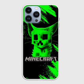 Чехол для iPhone 13 Pro Max с принтом MINECRAFT CREEPER CAT в Кировске,  |  | creeper | game | minecraft | блоки | игра | квадраты | компьютерная | кот | котенок | кошка | крипер | майнкрафт | огонь