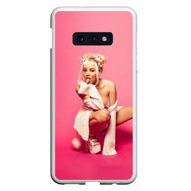 Чехол для Samsung S10E с принтом DOJA CAT в Кировске, Силикон | Область печати: задняя сторона чехла, без боковых панелей | amala | amalaratna zandile dlamini | doja cat | hot pink | mooo | music | pink | rap | say so | интернет | корова | мем | музыка | мууу | розовый | рэп