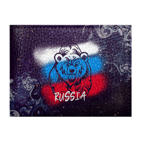 Обложка для студенческого билета с принтом Russia Bear в Кировске, натуральная кожа | Размер: 11*8 см; Печать на всей внешней стороне | Тематика изображения на принте: 12 июня | bear | marble | russia | грозный медведь | день россии | медведь | мишка | мрамор | мраморная | праздник | россия | страна | триколор | флаг