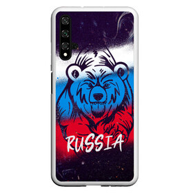 Чехол для Honor 20 с принтом Russia Bear в Кировске, Силикон | Область печати: задняя сторона чехла, без боковых панелей | 12 июня | bear | marble | russia | грозный медведь | день россии | медведь | мишка | мрамор | мраморная | праздник | россия | страна | триколор | флаг