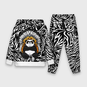 Детский костюм 3D (с толстовкой) с принтом Мудрая Панда в Кировске,  |  | brand | kung fu | moda | panda | style | texture | бренд | кунг фу | кунгфу | мода | панденыш | панды | прикольные картинки | смайлы | стикербук | стиль | текстура | фон | эмодзи