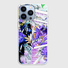 Чехол для iPhone 13 Pro с принтом Фиолетовый комикс JoJo Bizarre в Кировске,  |  | anime | jojo | аниме | джоджо | жожо | комикс | манга | мультик | мультфильм | персонаж