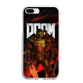 Чехол для iPhone 7Plus/8 Plus матовый с принтом DOOM ETERNAL в Кировске, Силикон | Область печати: задняя сторона чехла, без боковых панелей | demons | devil | doom | doom eternal | doom guy | doom slayer | hell | iddqd | slayer | ад | демоны | дум | палач рока