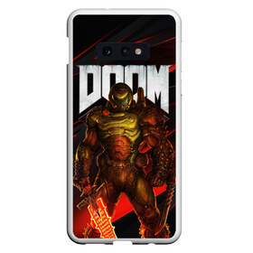 Чехол для Samsung S10E с принтом DOOM ETERNAL в Кировске, Силикон | Область печати: задняя сторона чехла, без боковых панелей | demons | devil | doom | doom eternal | doom guy | doom slayer | hell | iddqd | slayer | ад | демоны | дум | палач рока