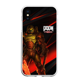 Чехол для iPhone XS Max матовый с принтом DOOM ETERNAL в Кировске, Силикон | Область печати: задняя сторона чехла, без боковых панелей | demons | devil | doom | doom eternal | doom guy | doom slayer | hell | iddqd | slayer | ад | демоны | дум | палач рока