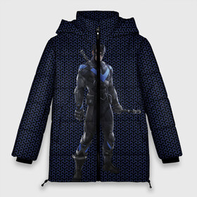 Женская зимняя куртка 3D с принтом Nightwing в Кировске, верх — 100% полиэстер; подкладка — 100% полиэстер; утеплитель — 100% полиэстер | длина ниже бедра, силуэт Оверсайз. Есть воротник-стойка, отстегивающийся капюшон и ветрозащитная планка. 

Боковые карманы с листочкой на кнопках и внутренний карман на молнии | Тематика изображения на принте: batman | batman arkham knight | nightwing | vdzabma | бэтмен | бэтмен рыцарь аркхема | найтвинг