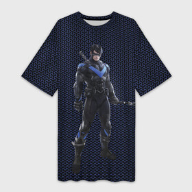 Платье-футболка 3D с принтом Nightwing в Кировске,  |  | batman | batman arkham knight | nightwing | vdzabma | бэтмен | бэтмен рыцарь аркхема | найтвинг