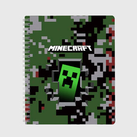 Тетрадь с принтом Minecraft в Кировске, 100% бумага | 48 листов, плотность листов — 60 г/м2, плотность картонной обложки — 250 г/м2. Листы скреплены сбоку удобной пружинной спиралью. Уголки страниц и обложки скругленные. Цвет линий — светло-серый
 | craft | game | mine | minecraft | minecraftmemories | pixel | tnt | twitter | блок | динамит | игра | красный блок | майнкрафт | маркус перссон | пиксель | ремесло | тротил | шахта