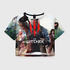 Женская футболка Crop-top 3D с принтом The Witcher. в Кировске, 100% полиэстер | круглая горловина, длина футболки до линии талии, рукава с отворотами | netflix | the witcher | американский сериал | ве витчер | ведьмак | геральт | игра | кино | нетфликс | популярные иллюстрации | сериал | сериалы | фильмы | фэнтези