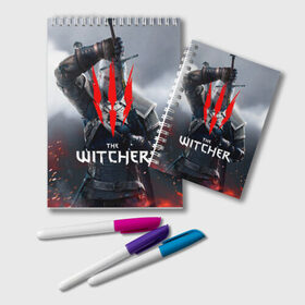 Блокнот с принтом The Witcher в Кировске, 100% бумага | 48 листов, плотность листов — 60 г/м2, плотность картонной обложки — 250 г/м2. Листы скреплены удобной пружинной спиралью. Цвет линий — светло-серый
 | Тематика изображения на принте: netflix | the witcher | американский сериал | ве витчер | ведьмак | геральт | игра | кино | нетфликс | популярные иллюстрации | сериал | сериалы | фильмы | фэнтези