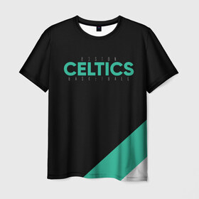 Мужская футболка 3D с принтом BOSTON CELTICS в Кировске, 100% полиэфир | прямой крой, круглый вырез горловины, длина до линии бедер | Тематика изображения на принте: boston | boston seltics | irving | kyrie irving | бостон | бостон селтикс | ирвинг | кайри ирвинг | селтикс