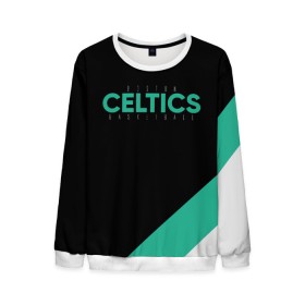 Мужской свитшот 3D с принтом BOSTON CELTICS в Кировске, 100% полиэстер с мягким внутренним слоем | круглый вырез горловины, мягкая резинка на манжетах и поясе, свободная посадка по фигуре | Тематика изображения на принте: boston | boston seltics | irving | kyrie irving | бостон | бостон селтикс | ирвинг | кайри ирвинг | селтикс