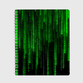 Тетрадь с принтом Матрица код цифры программист в Кировске, 100% бумага | 48 листов, плотность листов — 60 г/м2, плотность картонной обложки — 250 г/м2. Листы скреплены сбоку удобной пружинной спиралью. Уголки страниц и обложки скругленные. Цвет линий — светло-серый
 | бинарный код | веб | вирус | всемирная паутина | двоичный код | зеленый | интернет | информация | кибер | код | кодер | кодирование | матрица | наука | олдскул | по | программирование