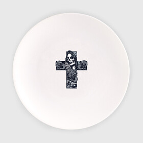 Тарелка с принтом Крест с девушкой (с черепом) в Кировске, фарфор | диаметр - 210 мм
диаметр для нанесения принта - 120 мм | волосы | дама | девушка | корона | кости | крест | пиковая | праздник | розы | череп