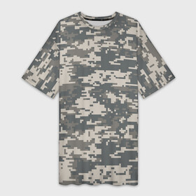 Платье-футболка 3D с принтом Цифровой камуфляж в Кировске,  |  | camo | camouflage | digital | military | pixel | армия | битва | военный | война | войска | войсковой | городской | для пустыни | камуфляж | милитари | нато | натовский | пиксели | пиксельный | пустынный | страйкболл