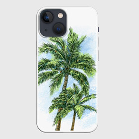 Чехол для iPhone 13 mini с принтом Пальмы над головой в Кировске,  |  | август | вода | дача | деревня | жара | загар | зелень | зной | июль | июнь | каллиграфия | каникулы | купальник | купание | курорт | луг | море | мороженое | отдых | отпуск | песок | пляж | радость | сезон