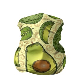 Бандана-труба 3D с принтом Авокадо в Кировске, 100% полиэстер, ткань с особыми свойствами — Activecool | плотность 150‒180 г/м2; хорошо тянется, но сохраняет форму | авокадо | зеленый | лайм | листок