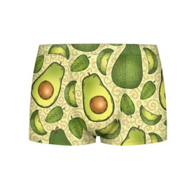Мужские трусы 3D с принтом Авокадо в Кировске, 50% хлопок, 50% полиэстер | классическая посадка, на поясе мягкая тканевая резинка | авокадо | зеленый | лайм | листок