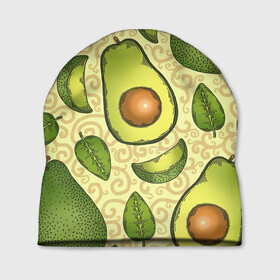 Шапка 3D с принтом Авокадо в Кировске, 100% полиэстер | универсальный размер, печать по всей поверхности изделия | авокадо | зеленый | лайм | листок