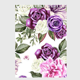 Скетчбук с принтом Красивые розы в Кировске, 100% бумага
 | 48 листов, плотность листов — 100 г/м2, плотность картонной обложки — 250 г/м2. Листы скреплены сверху удобной пружинной спиралью | белые розы | белый | необычные | розовый | розы | синие розы | синий | фиолетовые розы | фиолетовый | цветы