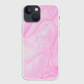 Чехол для iPhone 13 mini с принтом розовые разводы краска зефир в Кировске,  |  | абстракция | зефир | краска. разводы | нежный | повседневный | простой | светлый