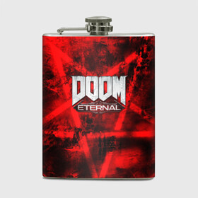 Фляга с принтом Doom Eternal в Кировске, металлический корпус | емкость 0,22 л, размер 125 х 94 мм. Виниловая наклейка запечатывается полностью | Тематика изображения на принте: bethesda softworks | doom eternal | doomguy | id software | демоны | дум этернал | марс | палач рока | этернал