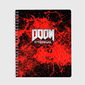 Тетрадь с принтом Doom Eternal в Кировске, 100% бумага | 48 листов, плотность листов — 60 г/м2, плотность картонной обложки — 250 г/м2. Листы скреплены сбоку удобной пружинной спиралью. Уголки страниц и обложки скругленные. Цвет линий — светло-серый
 | bethesda softworks | doom eternal | doomguy | id software | демоны | дум этернал | марс | палач рока | этернал