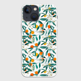 Чехол для iPhone 13 mini с принтом Оранжевое лето в Кировске,  |  | summer | апельсины | летние принты | лето | лето 2020 | лимоны | оранжевое лето | персики | пляж | фрукты
