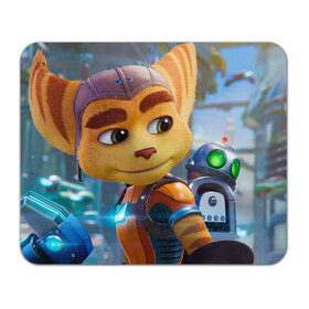 Коврик для мышки прямоугольный с принтом Ratchet & Clank Rift Apart в Кировске, натуральный каучук | размер 230 х 185 мм; запечатка лицевой стороны | Тематика изображения на принте: ratchet  clank rift apart | игра | персонаж | рисунок