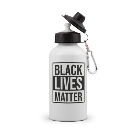 Бутылка спортивная с принтом BLACK LIVES MATTER в Кировске, металл | емкость — 500 мл, в комплекте две пластиковые крышки и карабин для крепления | black | internet | lives | matter | meme | интернет | мем