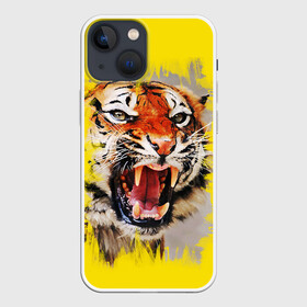 Чехол для iPhone 13 mini с принтом Оскал тигра в Кировске,  |  | барс | волк | детёныш | джунгли | енот | животное | зубр | кот | лев | леопард | львица | медведь | охотник | пасть | полосы | пятнистая | рык | рычание | тигр | тигрица | хозяин | царьзверей | шерсть