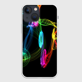 Чехол для iPhone 13 mini с принтом НЕОНОВЫЙ ДЫМ в Кировске,  |  | abstract | abstraction | color | fractal | geometry | paitnt | polygon | polygonal | psy | абстракция | геометрия | краски | неоновые | полигоны | психоделика | фрактал