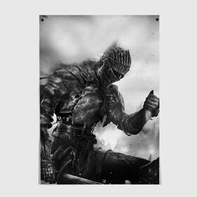 Постер с принтом DARK SOULS в Кировске, 100% бумага
 | бумага, плотность 150 мг. Матовая, но за счет высокого коэффициента гладкости имеет небольшой блеск и дает на свету блики, но в отличии от глянцевой бумаги не покрыта лаком | Тематика изображения на принте: dark | dark souls | demon souls | knight | praise the sun | дарк соулс | демон соулс | игры | рыцарь | темные души | тьма