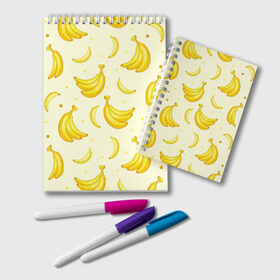 Блокнот с принтом Банана в Кировске, 100% бумага | 48 листов, плотность листов — 60 г/м2, плотность картонной обложки — 250 г/м2. Листы скреплены удобной пружинной спиралью. Цвет линий — светло-серый
 | Тематика изображения на принте: pattern | textures | tnt | абстракция | бананабум | бананы | ветки | взрыв | геометрия | градиент | дождь | заливка | обезьяна | паттерны | пиксели | пикси | продукты | текстура | текстуры | тнт | фигуры | фон