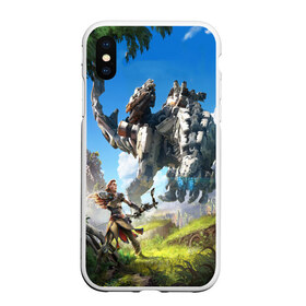 Чехол для iPhone XS Max матовый с принтом HORIZON ZERO DAWN в Кировске, Силикон | Область печати: задняя сторона чехла, без боковых панелей | aloy | antasy girl | art | artwork | digital art | fantasy | horizon | horizon: zero dawn | landscape | tallneck | warrior fantasy | weapon | zero dawn