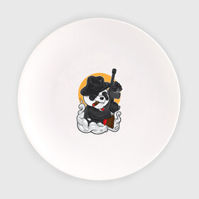 Тарелка с принтом Panda Gangster в Кировске, фарфор | диаметр - 210 мм
диаметр для нанесения принта - 120 мм | art | automatic | bandit | gangster | panda | weapons | автомат | арт | бандит | гангстер | оружие | панда